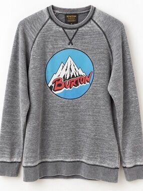 Burton Retro Mountain Graphic Distressed Sweatshirt M